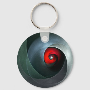 Red Swirl Artistic Modern Abstract Art Pattern #19 Key Ring