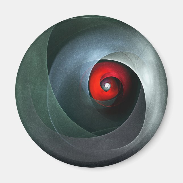 Red Swirl Artistic Modern Abstract Art Pattern #19 Magnet (Front)