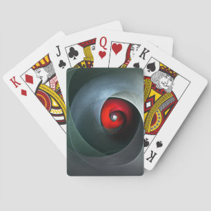 Red Swirl Artistic Modern Abstract Art Pattern #19 Playing Cards