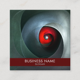Red Swirl Artistic Modern Abstract Art Pattern #19 Square Business Card