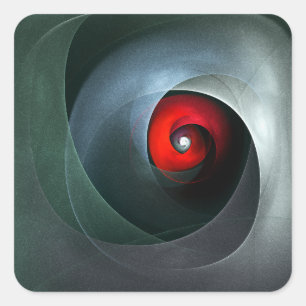 Red Swirl Artistic Modern Abstract Art Pattern #19 Square Sticker