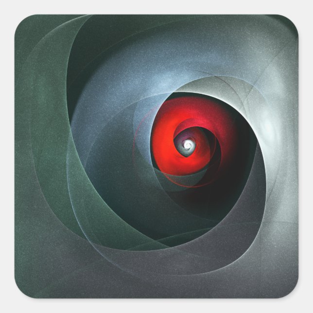 Red Swirl Artistic Modern Abstract Art Pattern #19 Square Sticker (Front)
