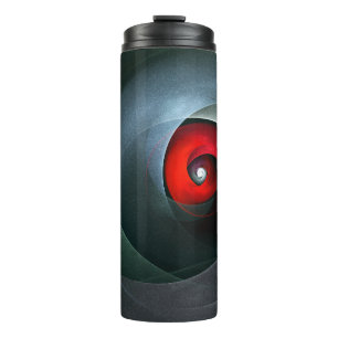 Red Swirl Artistic Modern Abstract Art Pattern #19 Thermal Tumbler