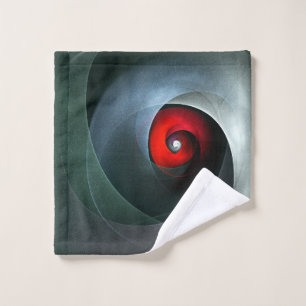Red Swirl Artistic Modern Abstract Art Pattern #19 Wash Cloth