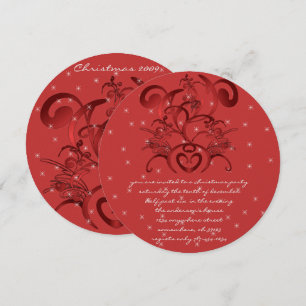 Red Swirl Christmas Dinner Invitations