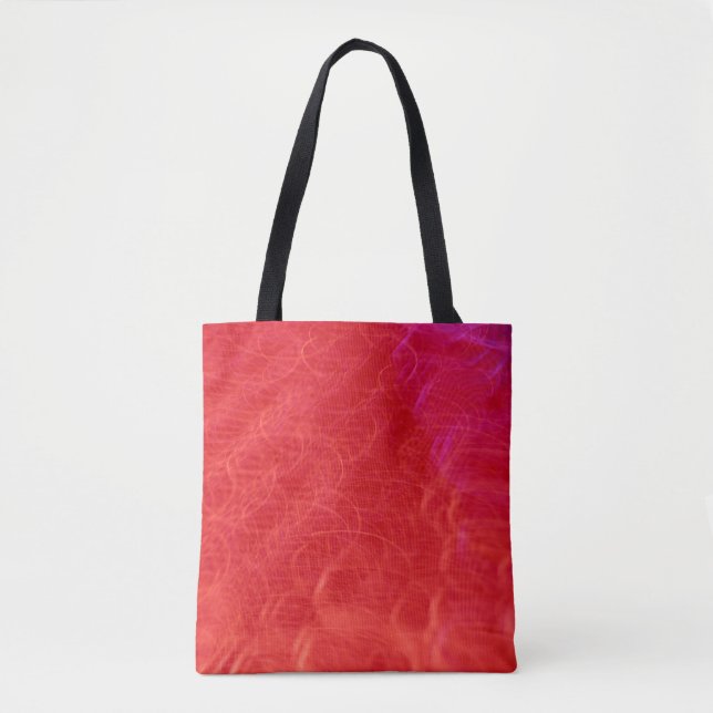 Red swirl pattern on a tote (Front)