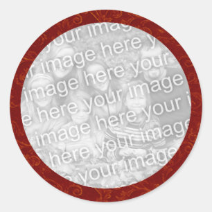Red Swirl Photo Sticker Template