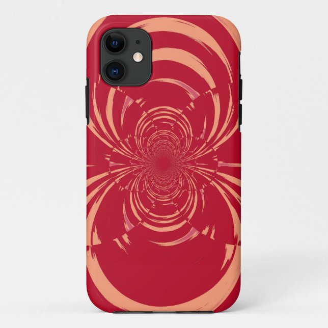 Red Swirl Retro Art Deco Case-Mate iPhone Case (Back)