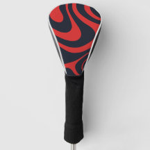 Red Swirls Bold Dynamic Abstract Golf Driver