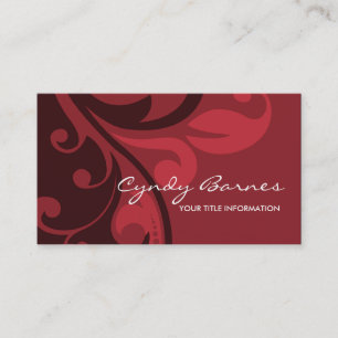 Red Swirls Business Card