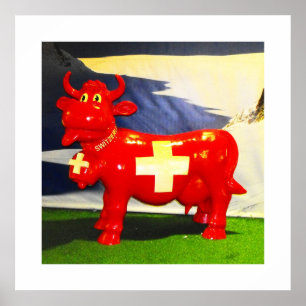 Red Swiss cow Poster