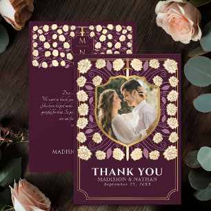 Red Sword & Shield Mediaeval Fantasy Wedding Thank You Card