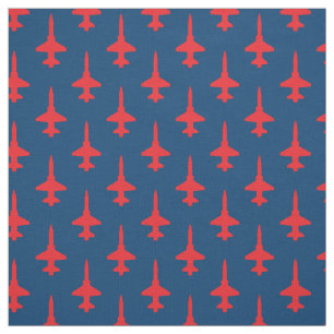 Red T-38 Talon Pattern on Dark Blue Fabric