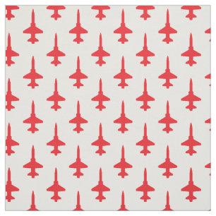 Red T-38 Talon Pattern on White Fabric