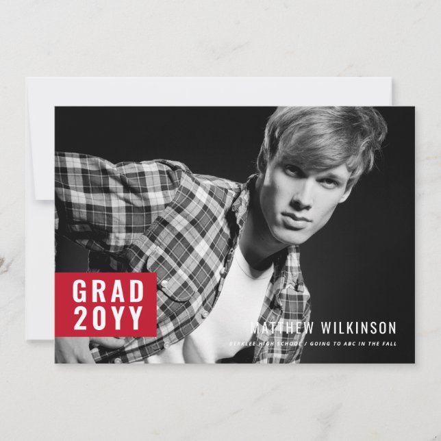 Red Tab Graduation Announcement (Front)
