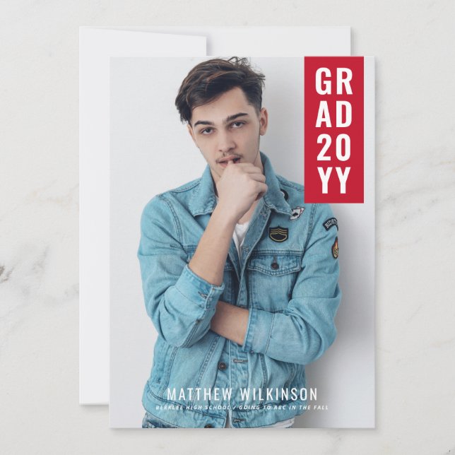 Red Tab Graduation Announcement (Front)