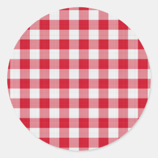red table cloth classic round sticker