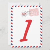Red Table Number Card Postal Service Collection