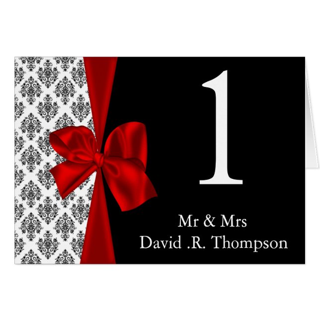 red table seating card (Front Horizontal)