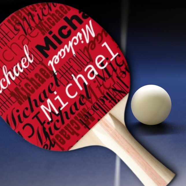 red table_tennis player's name custom  ping pong paddle (Creator Uploaded)