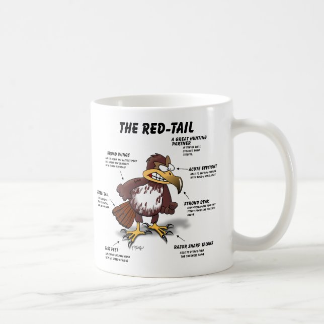 Red-tail Hawk Cartoon Coffee Mug (Right)
