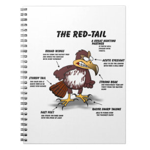 Red-tail Hawk Cartoon Notebook