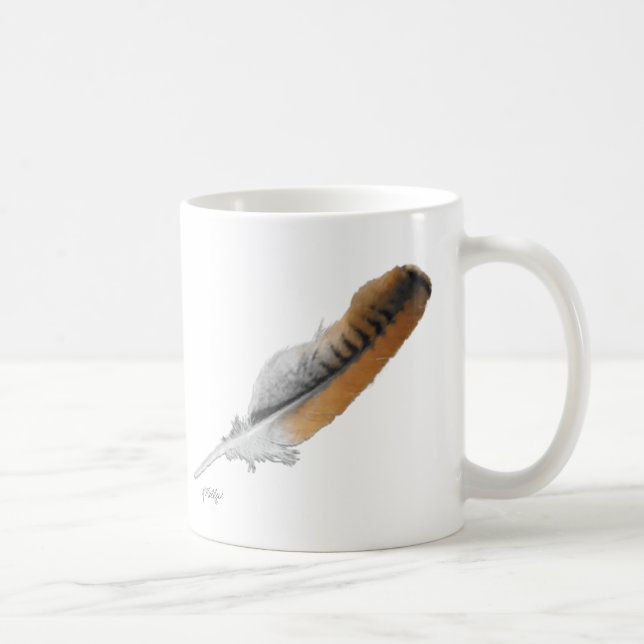 Red-tail Hawk feather Coffee Mug (Right)