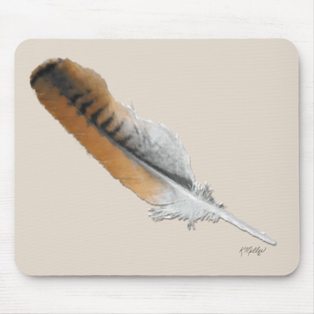 Red-tail Hawk feather Mouse Pad (Front)