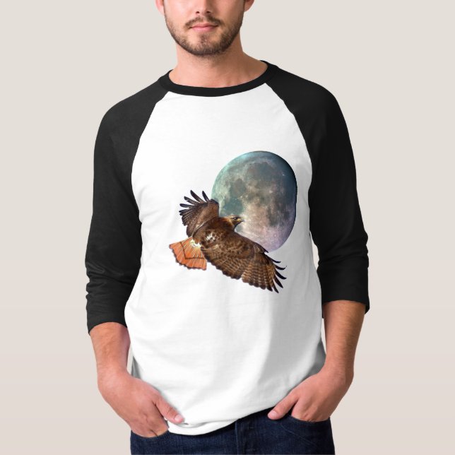 Red-Tail Hawk & Full Moon Wildlife Shirt (Front)