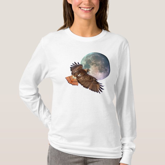 Red-Tail Hawk & Full Moon Wildlife Shirt (Front)