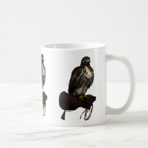 Red-tail Hawk on Glove Coffee Mug