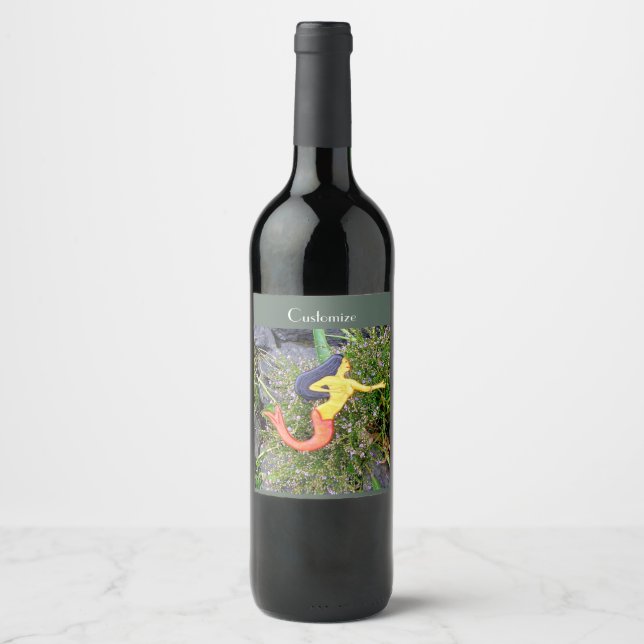 Red-tail sirena mermaid Thunder_Cove Wine Label (Front)