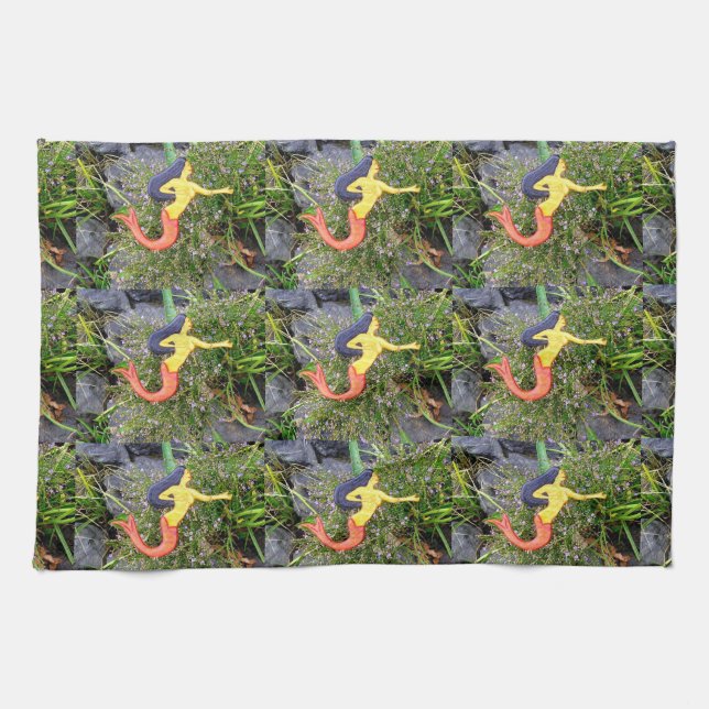 red-tail sirena mermaids tea towel (Horizontal)