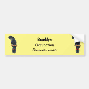 Red-tailed black cockatoo bird cartoon bumper sticker
