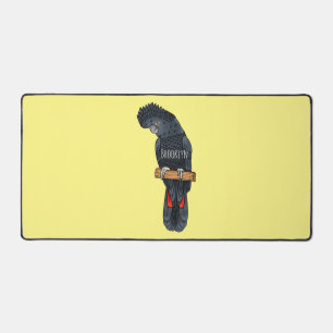 Red-tailed black cockatoo bird cartoon desk mat