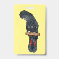Red-tailed black cockatoo bird cartoon