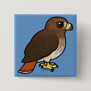 Red-tailed Hawk 15 Cm Square Badge