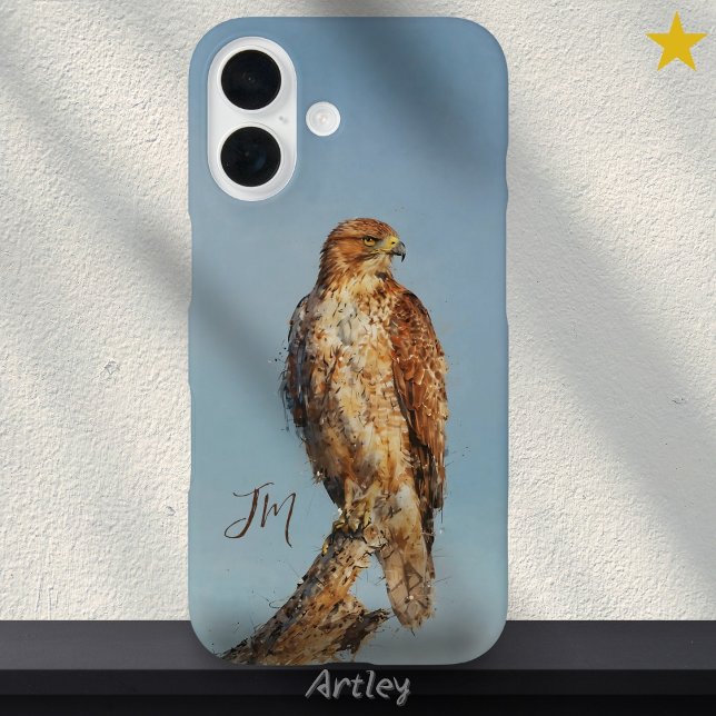 Red-Tailed Hawk Bird Painting Custom Name  Case-Mate iPhone Case (Creator Uploaded)
