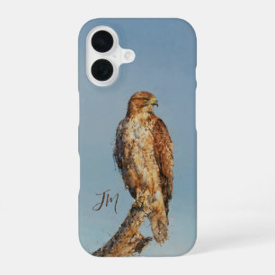 Red-Tailed Hawk Bird Painting Custom Name iPhone 16 Case