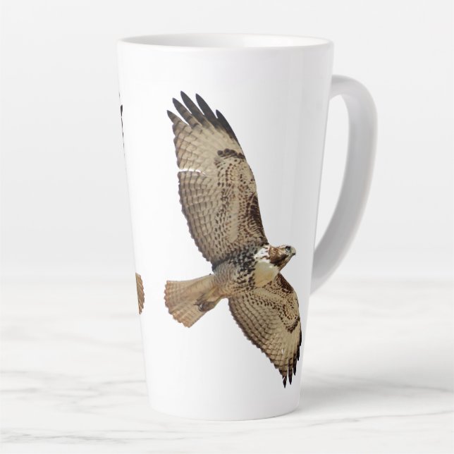 Red Tailed Hawk Bird Wildlife Animal Latte Mug (Right Angle)