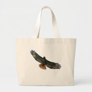 RED TAILED HAWK FLYING LARGE TOTE BAG
