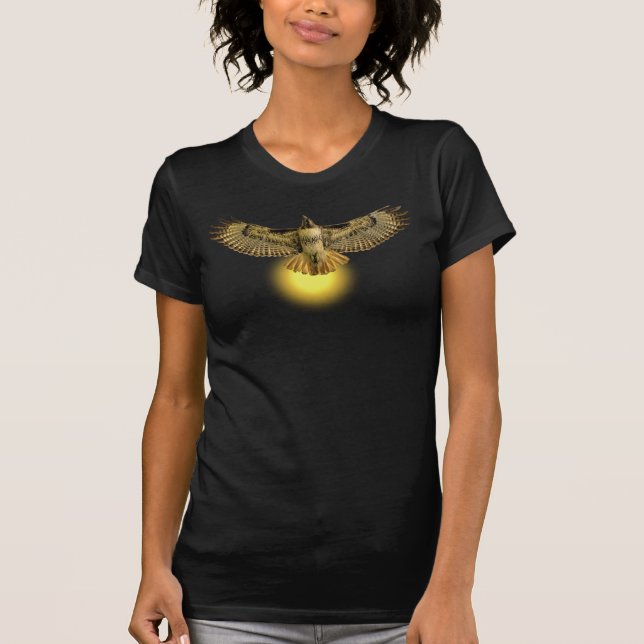 Red-tailed Hawk Flying with the Sun T-Shirt (Front)
