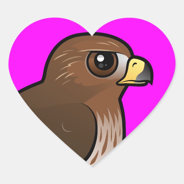 Red-tailed Hawk Heart Sticker (Front)