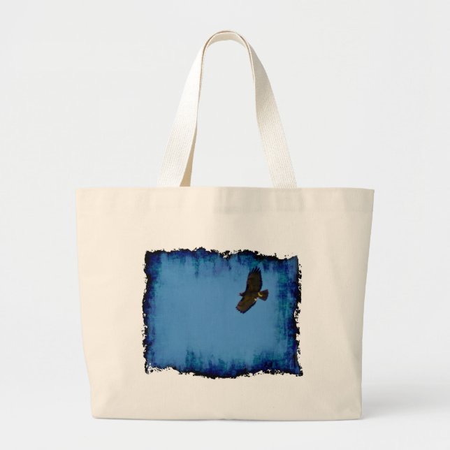 Red Tailed Hawk in Flight Large Tote Bag (Front)
