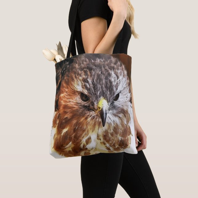 RED TAILED HAWK TOTE BAG (Close Up)
