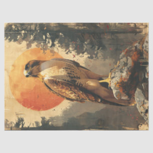 Red-Tailed Hawk Watercolor Illustration Decoupage Tissue Paper