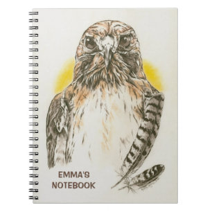 Red Tailed Hawk with Feathers Notebook