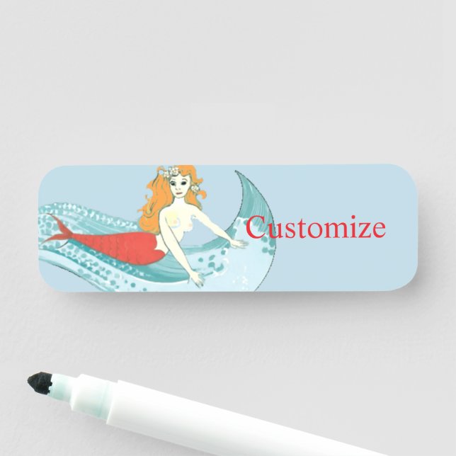 Red-tailed Mermaid on Wave Name Tag (In Situ)