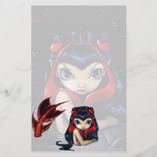 "Red Tailed Mermaid" Stationery