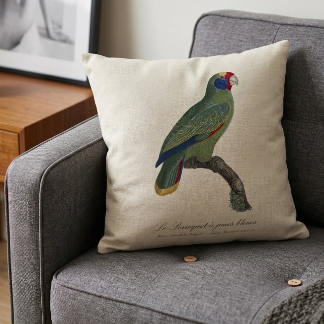 Red-Tailed Parrot Amazon, Amazona Brasiliensis Cushion (Red-Tailed Parrot Amazon, Amazona Brasiliensis. Throw Pillow)